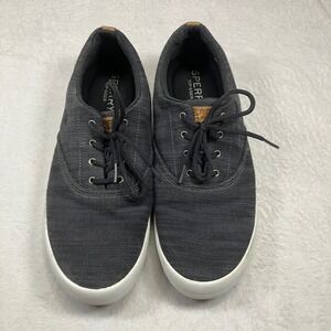 Sperry Top-Sider Men's Canvas Woohoo Baja Lace-Up Sneakers Dark Gray Size 12